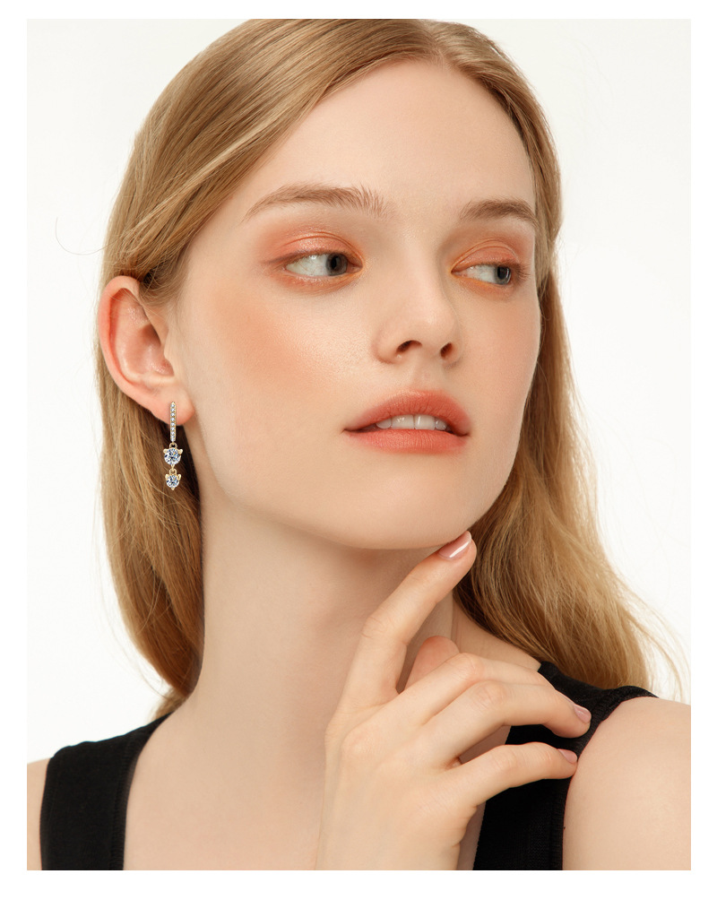 跨境欧美ins风长款流苏莫桑石耳环女高级感925纯银外贸耳饰品批发详情21