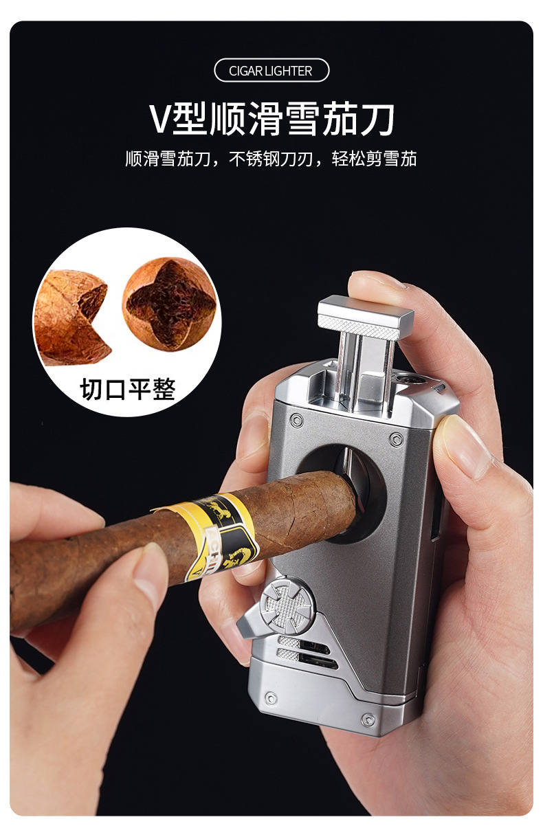 多功能四直冲打火机防风金属机身炫酷打火机高级感打火机网红爆款详情4