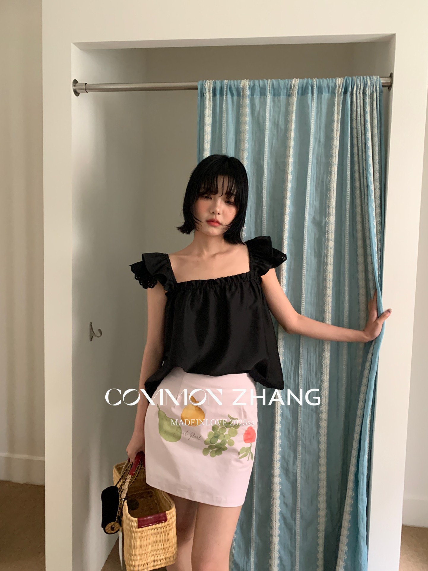 CZ ZHANG Summer Vacation Playful and youthful fruit-printed short skirt, low-waisted and versatile A-line skirt B22578 pic 28