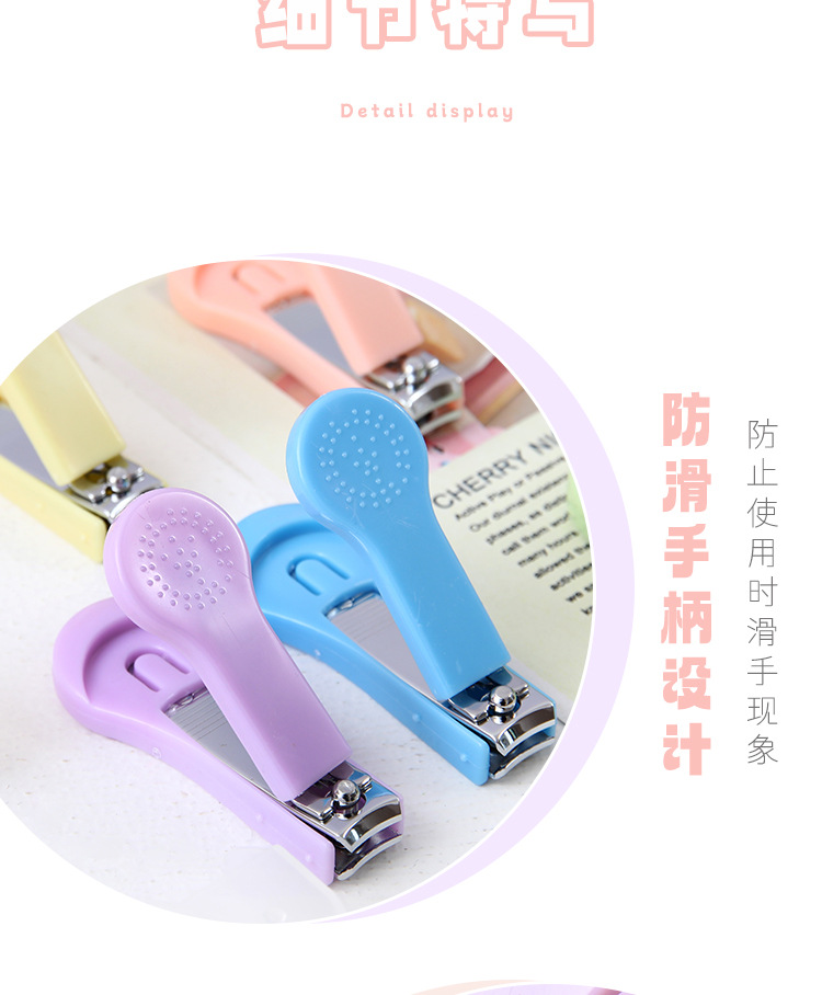 New candy-colored nail clippers, simple nail clippers, single set, portable home nail trimming, splash-proof pic 33