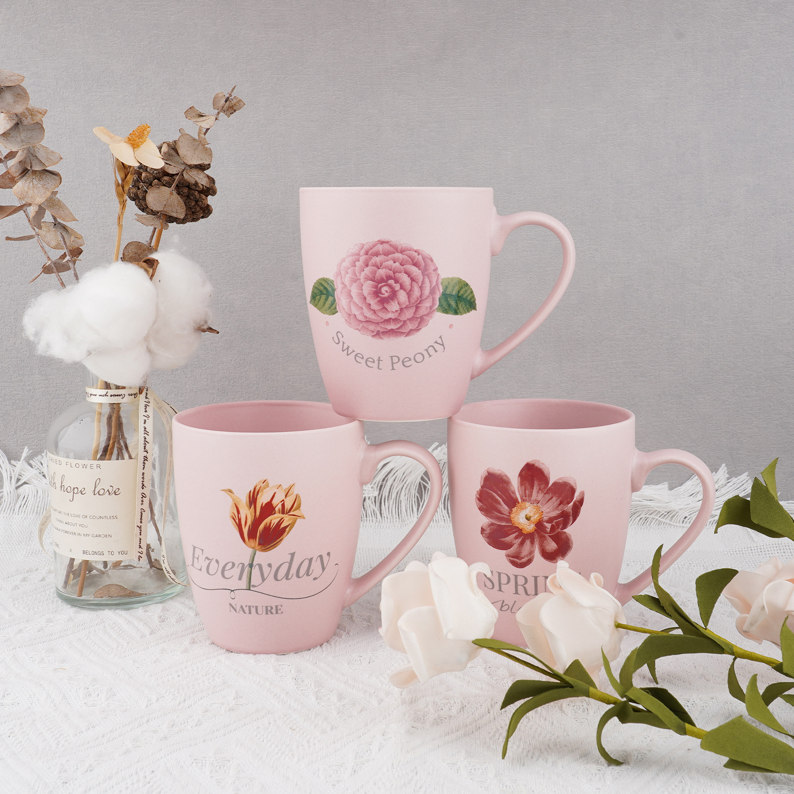 北欧哑光色釉磨砂马克杯子创意彩色INS马克杯印刷logo牛奶杯详情3