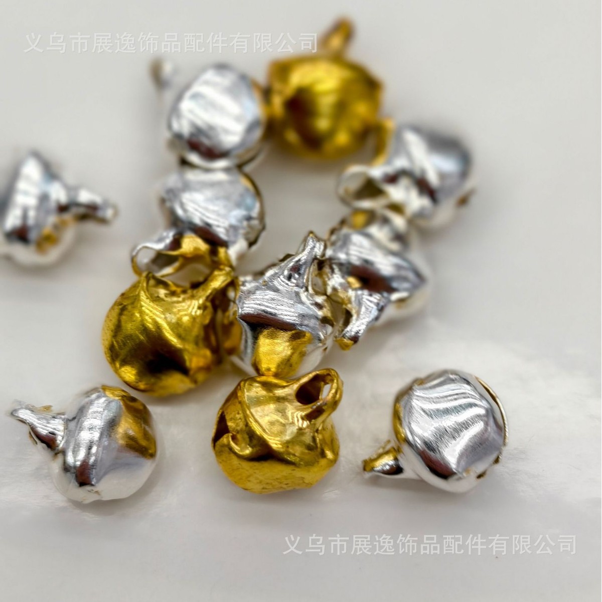 一字小铃铛diy饰品配件逗猫棒金银幼儿园铃铛铁艺创意铁制详情1