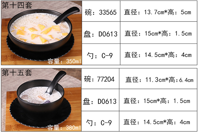 糖水碗密胺创意碟套装仿瓷烧仙草芋圆碗绵绵冰碗清补凉甜品碗商用详情10