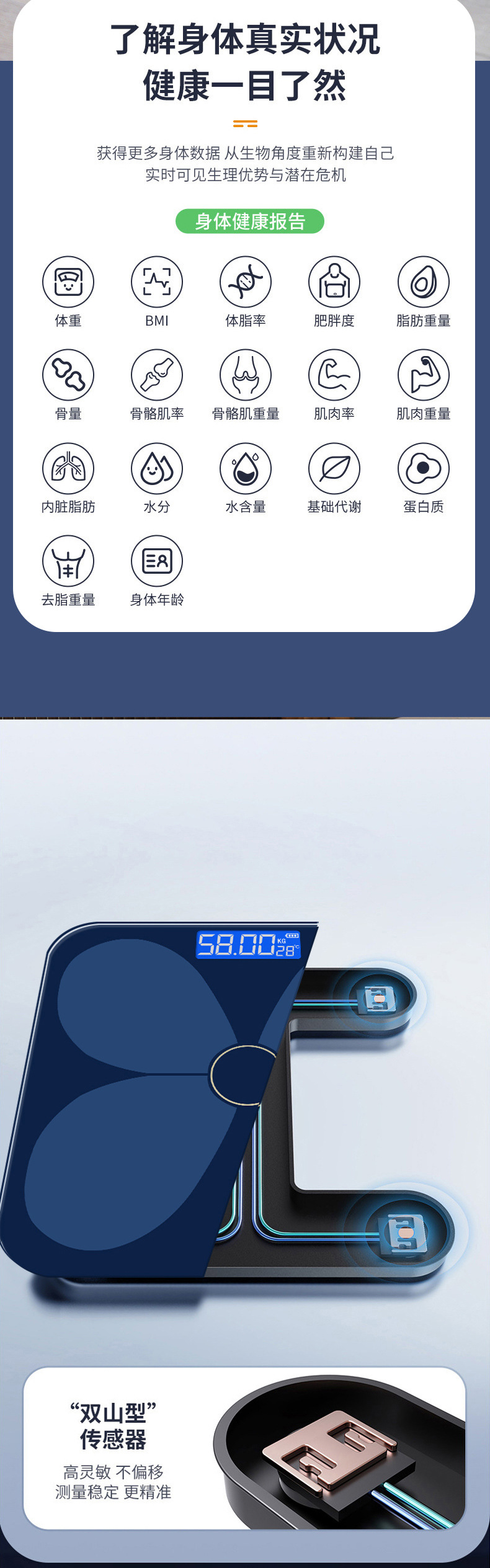 Jiansou rechargeable electronic scale, weighing scale, household precise human body scale, small and durable weighing scale, home weighing pic 15