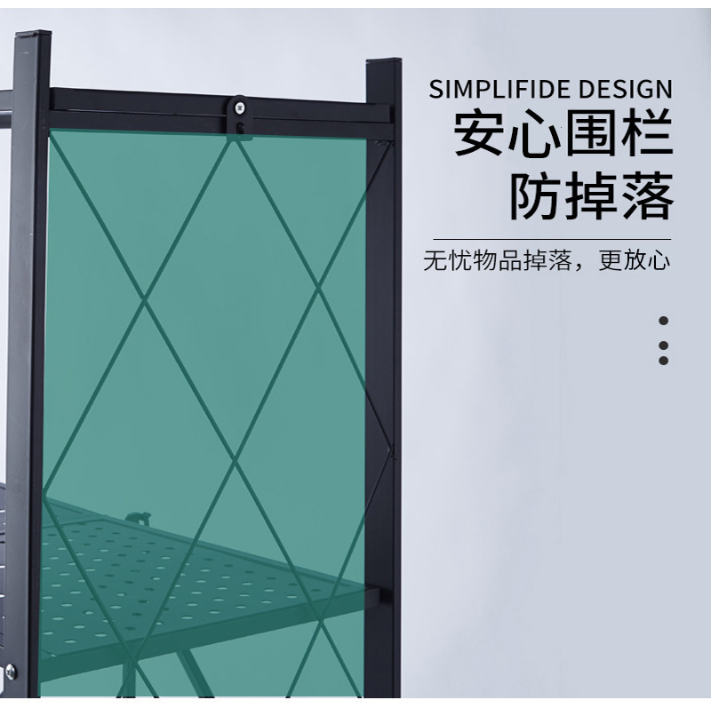 Vertical non-installation folding storage rack, kitchen multi-layer storage rack, bathroom movable storage and storage rack pic 11