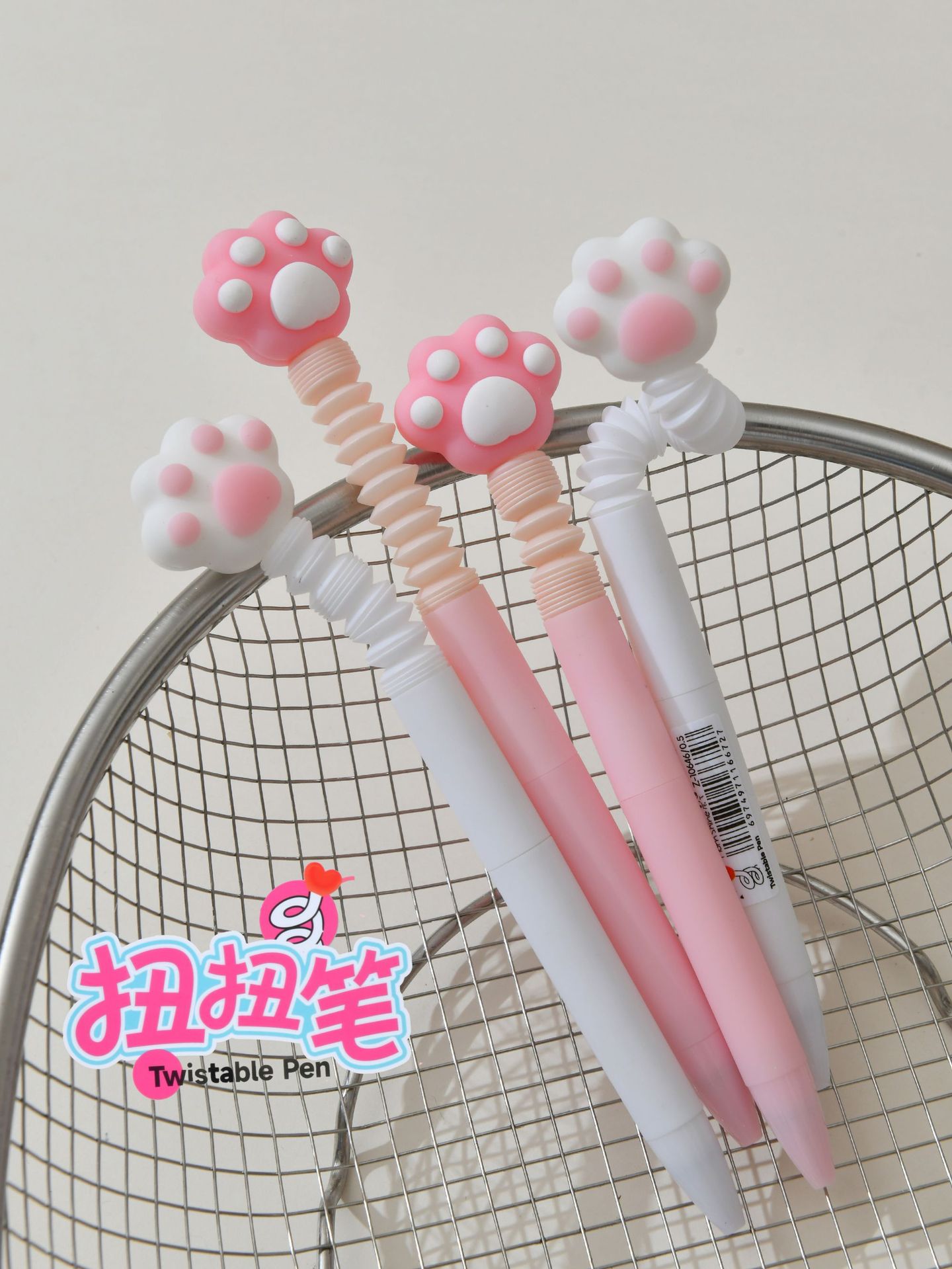 新品花朵扭扭中性笔小学生解压高颜值创意文具签字笔毛线花工艺品礼品详情25