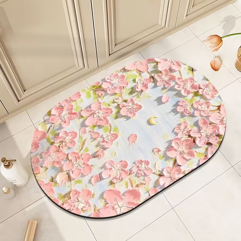 膨胀风3D油画浴室垫家用卫生间进门吸水地垫防滑硅藻泥地垫厕所垫详情25