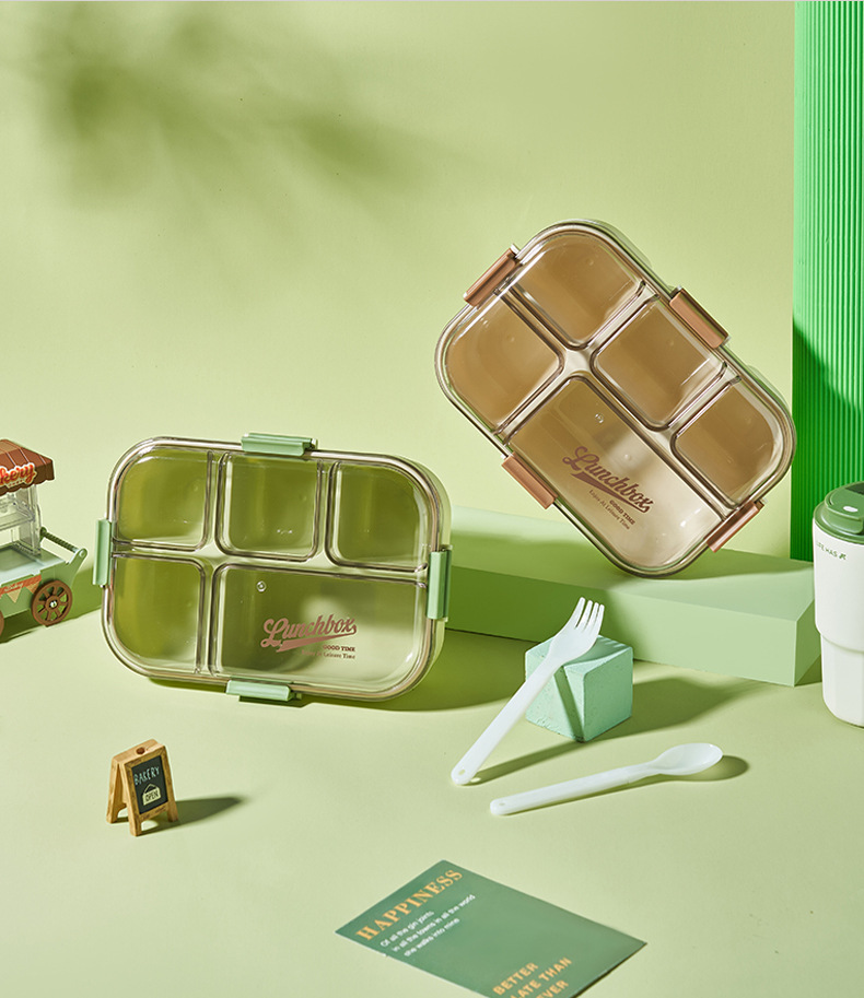 Five-compartment student lunch box, portable office worker fruit storage box when going out, sealed lunch box, food-grade microwave pic 6