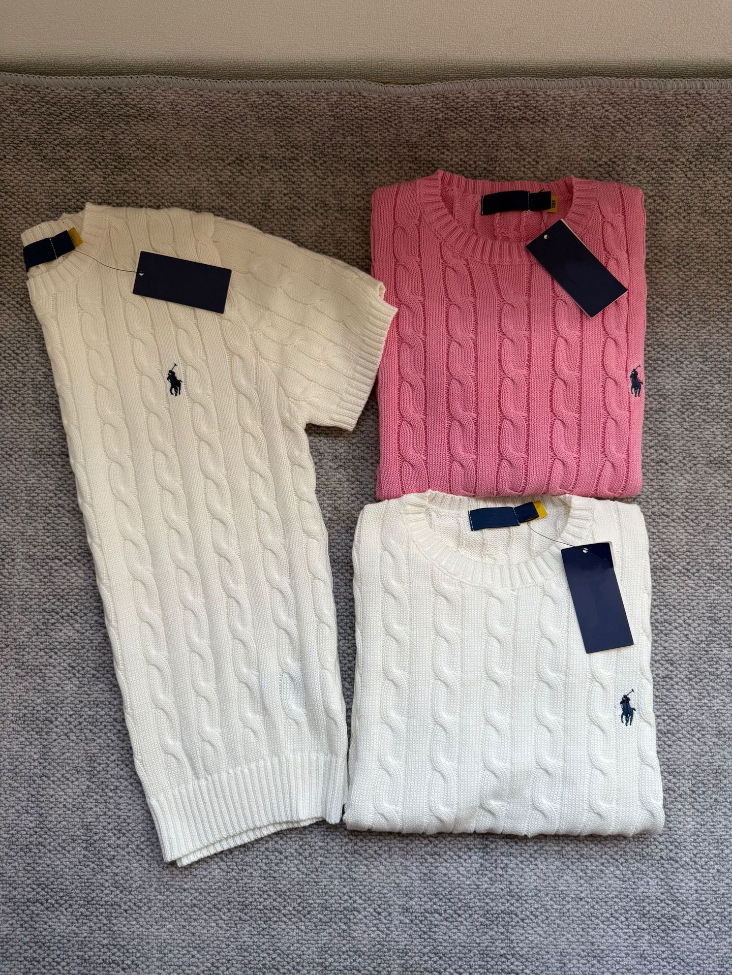 RL拉夫小马标女士经典纯棉短袖圆领麻花针织衫25年新款针织短袖详情7