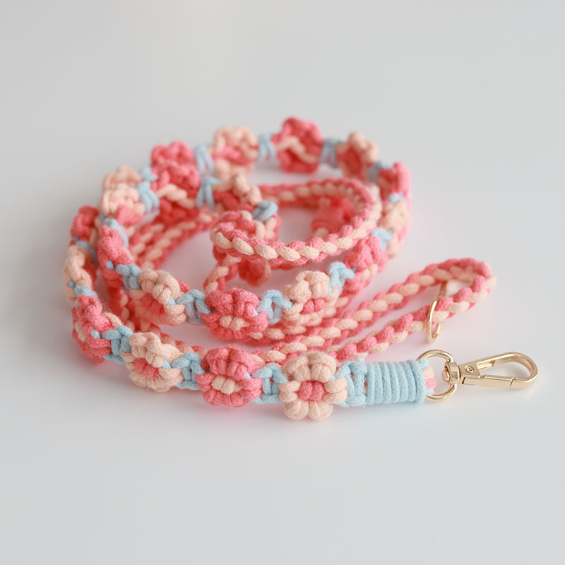 可调节手机挂绳编织相机背带 ins高颜值雏菊花朵斜挎挂脖手机挂链详情17