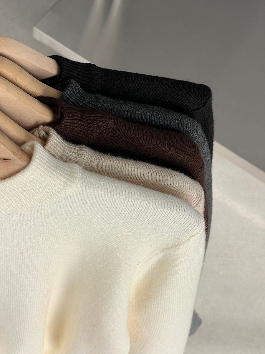 Jiangzuo [Winter Daylight] Korean-style semi-high neck flared sleeve knitted sweater for women to slim their waisted waist in winter 3012 pic 41