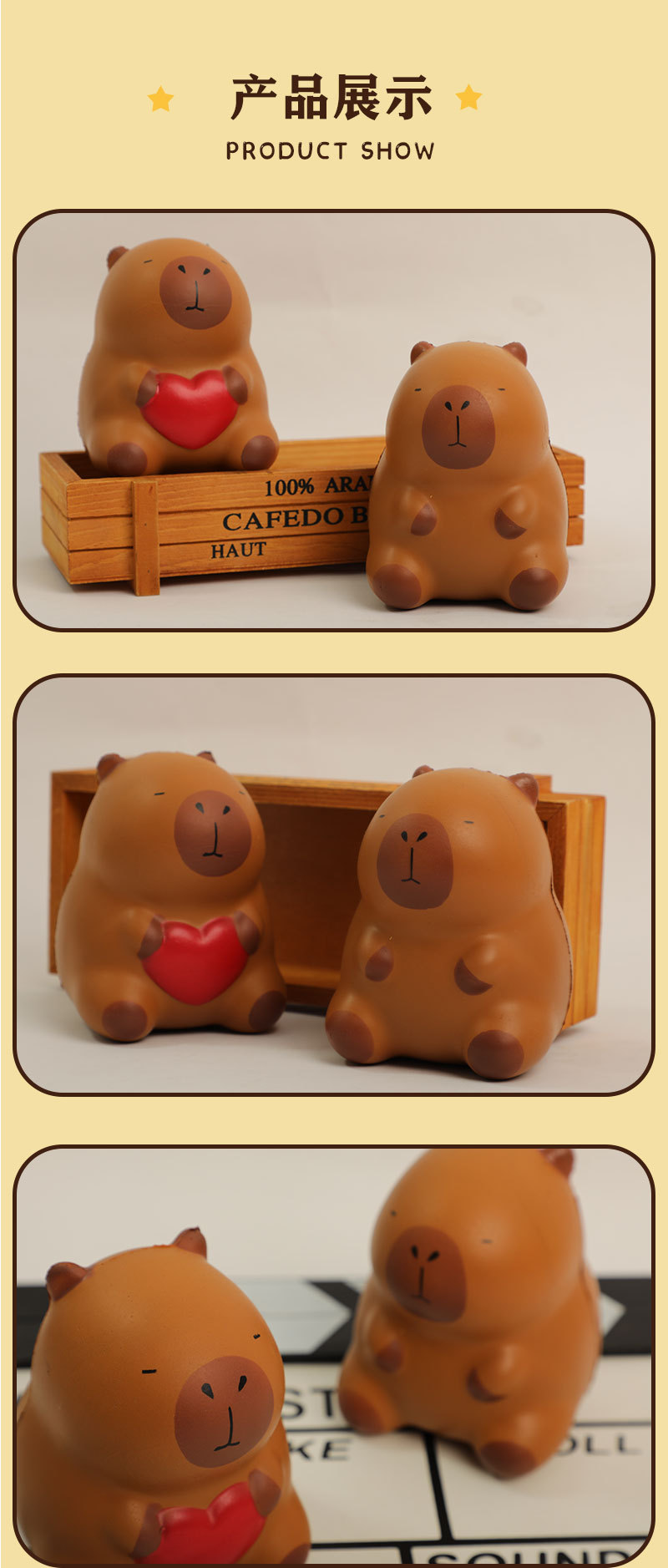 Creativo descomprimir pellizcar juguetes arrojiao capybara pinch PU descomprimir descomprimir lento rebote nuevo juguete extraño pic 4