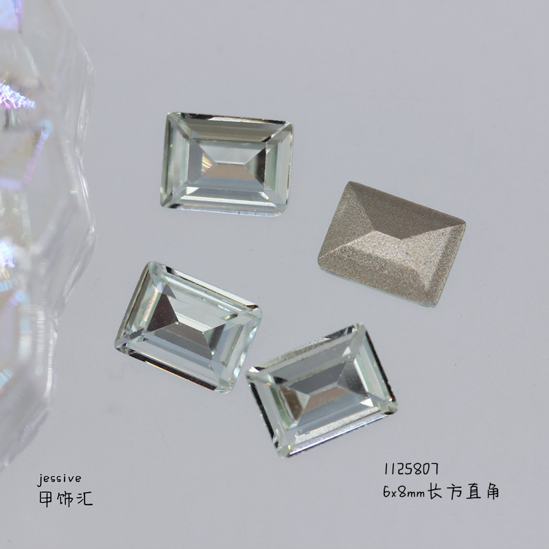 新款饰品K9淡粉蓝多切面尖底钻异形水晶歪心华子同款指甲饰品批发详情13