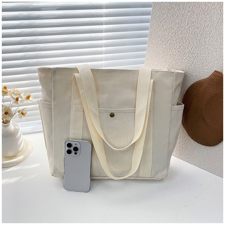 大容量托特帆布包上班外出高颜值通勤百搭文艺学生装书单肩布袋包详情43