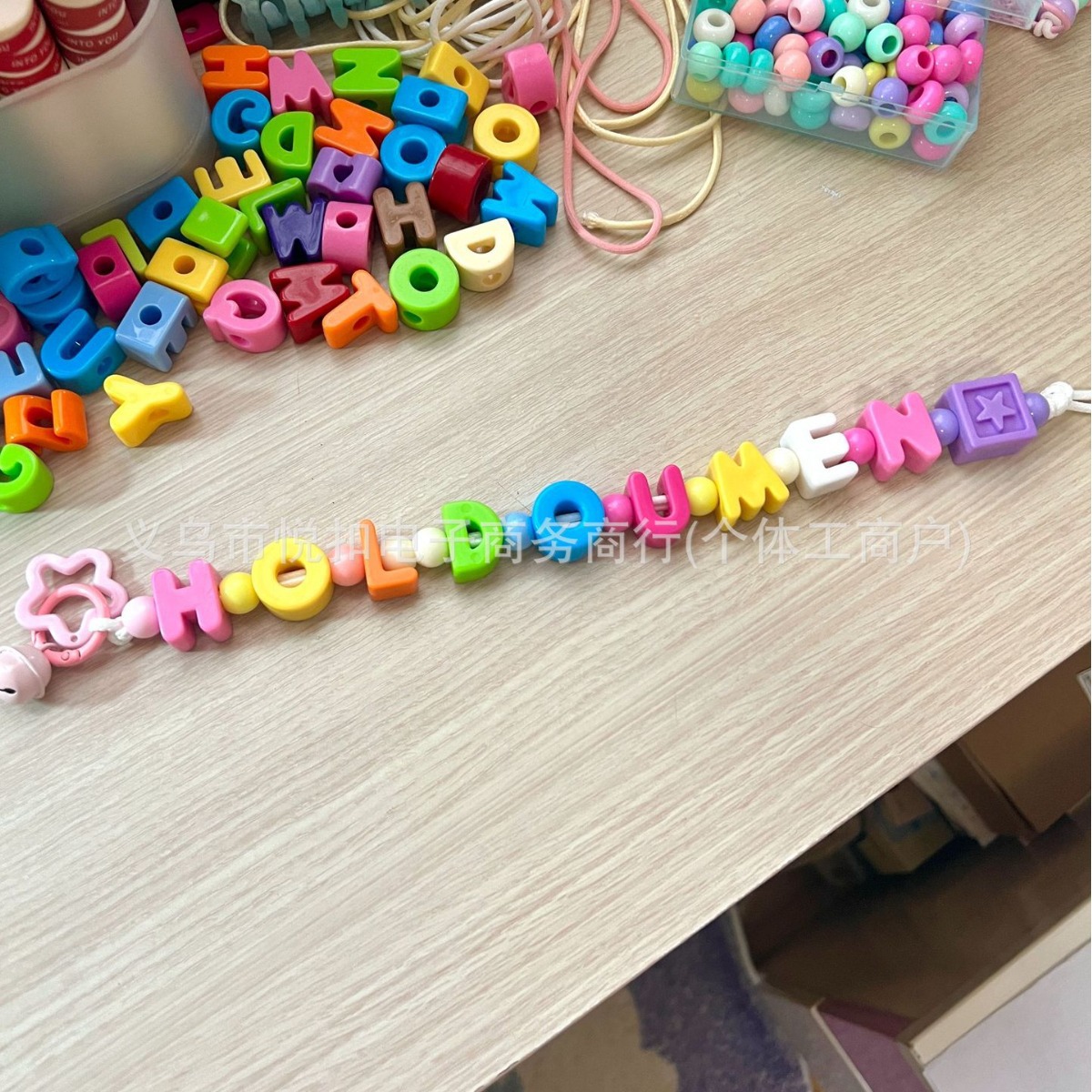 6mm acrylic English letter beads, macaron dopamine hand-strung beads, straight hole loose beads, mobile phone chain beads pic 4