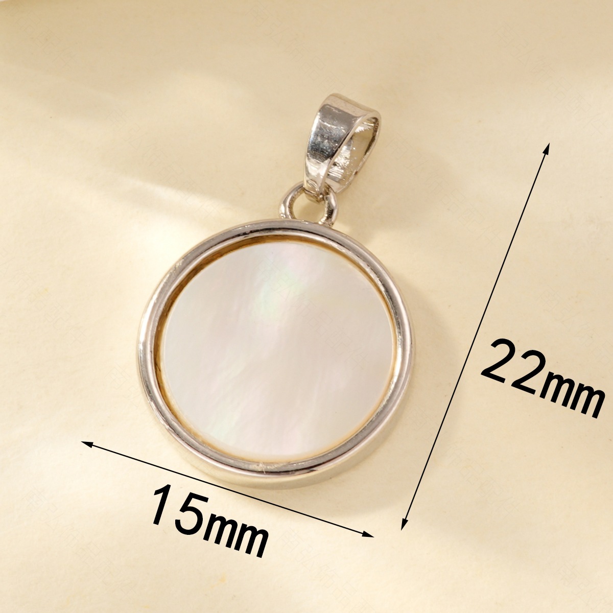 Copper-plated real gold color retention white shell round pendant necklace clasp, high-end bracelet necklace clasp DIY accessory pic 5