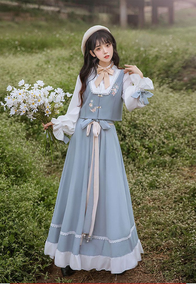 国潮-汉服女成人新款改良汉元素套装破裙中国风日常穿搭详情1