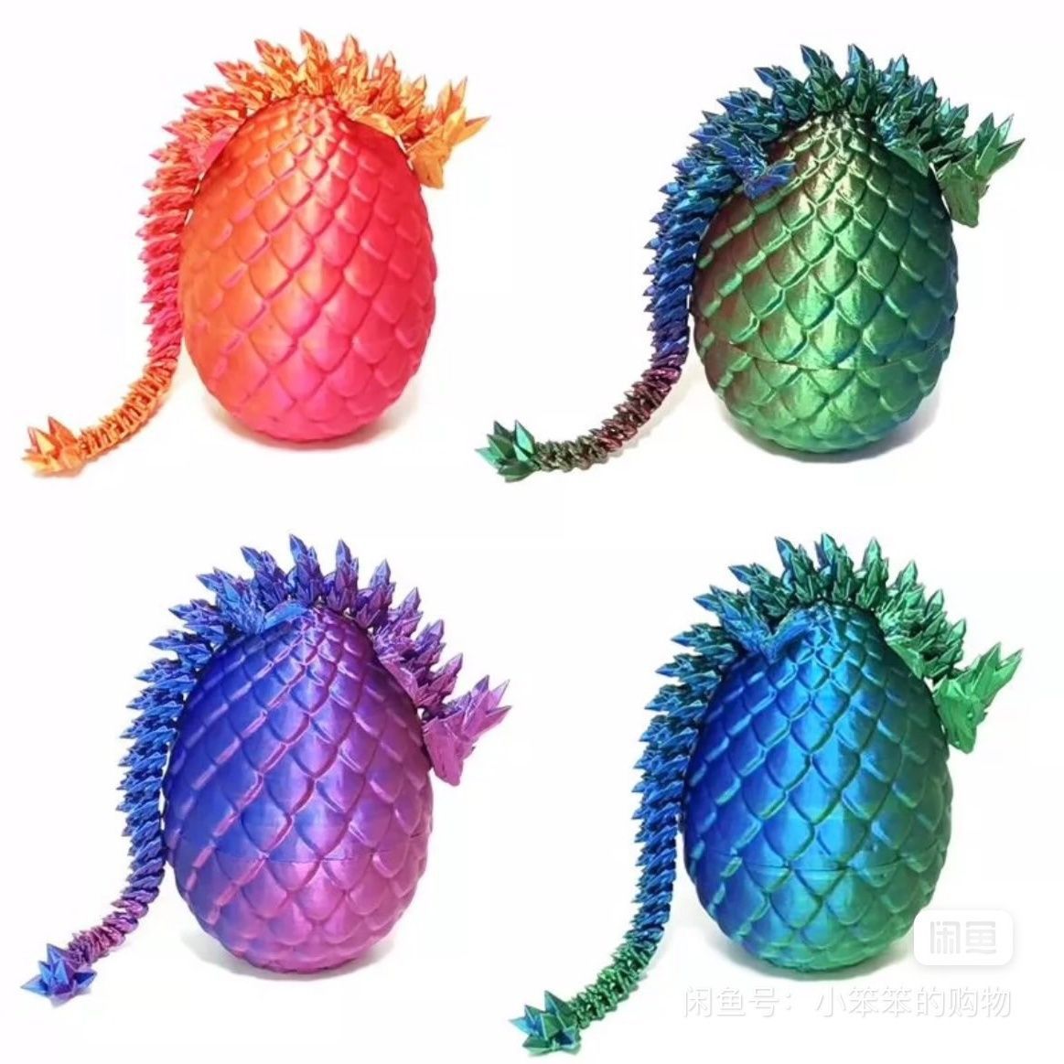 批发3D打印水晶龙龙蛋套装旋转透明便宜逼真摆件网红摆摊源头工详情6
