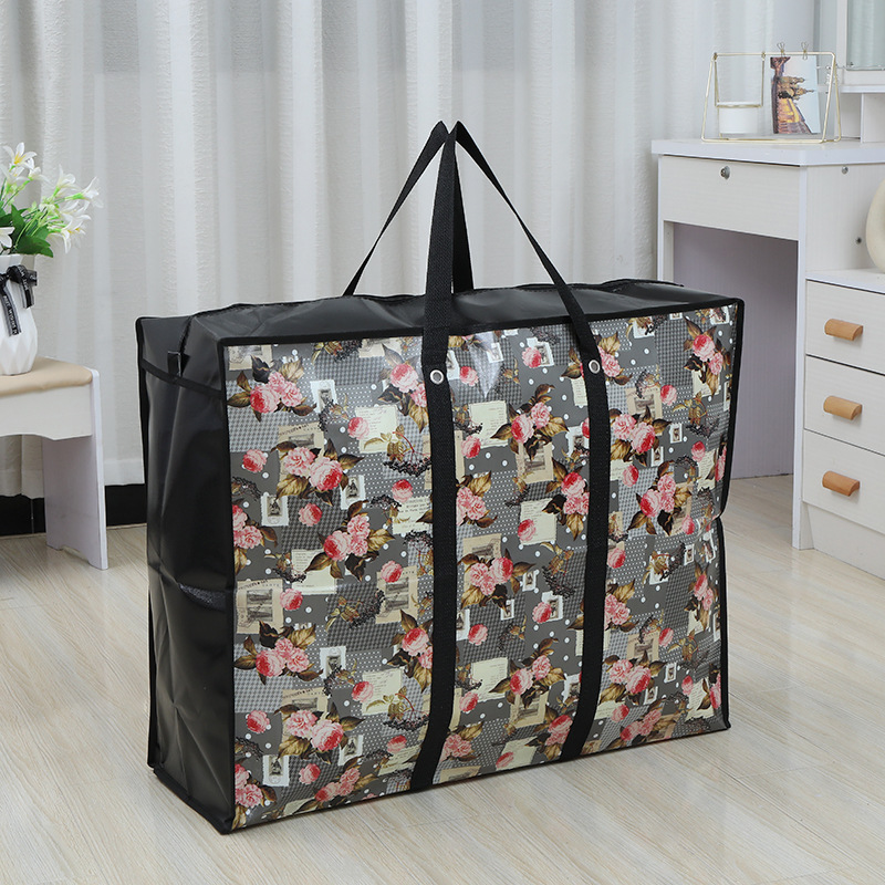 跨境高质量批发无纺布袋覆膜防水行李袋衣物被子收纳袋手提搬家打包袋详情6