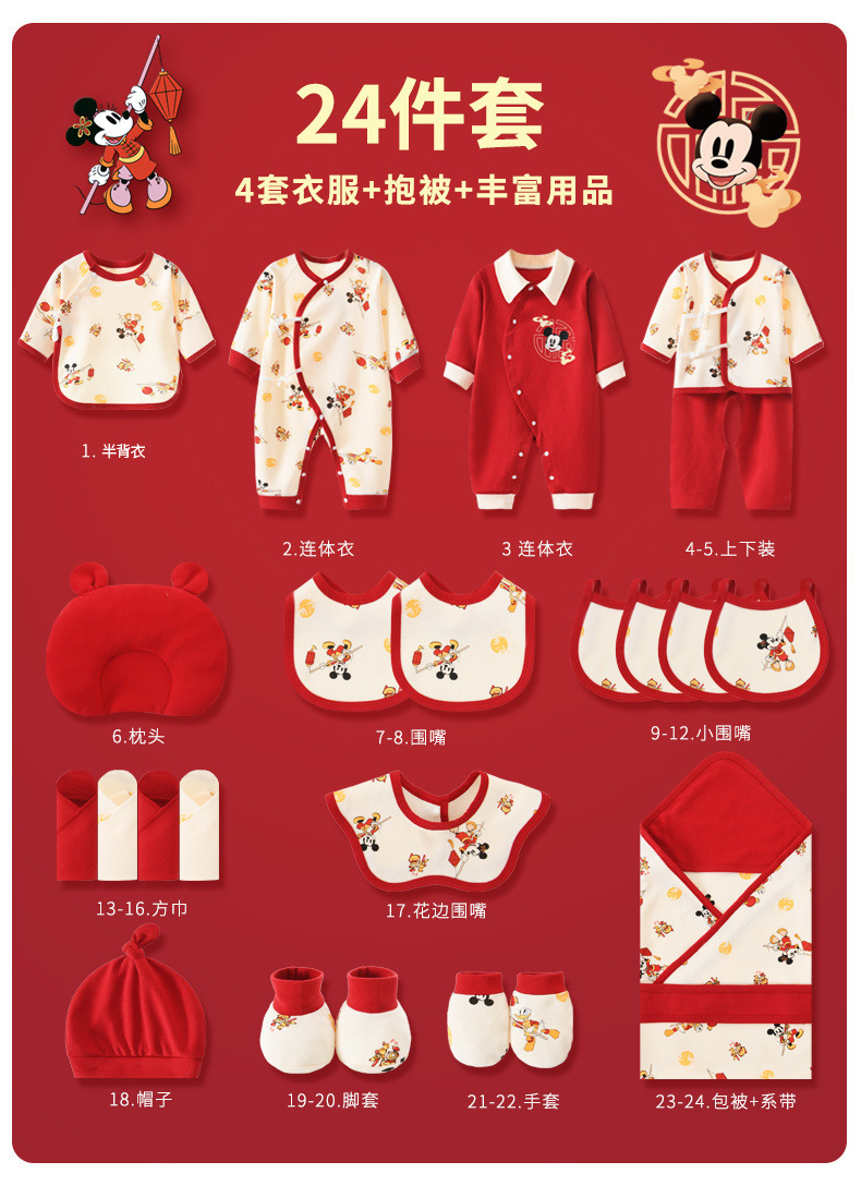 Newborn clothing gift box, baby pure cotton set, a comprehensive collection of products for newborn babies, and gifts for a full moon meeting pic 12