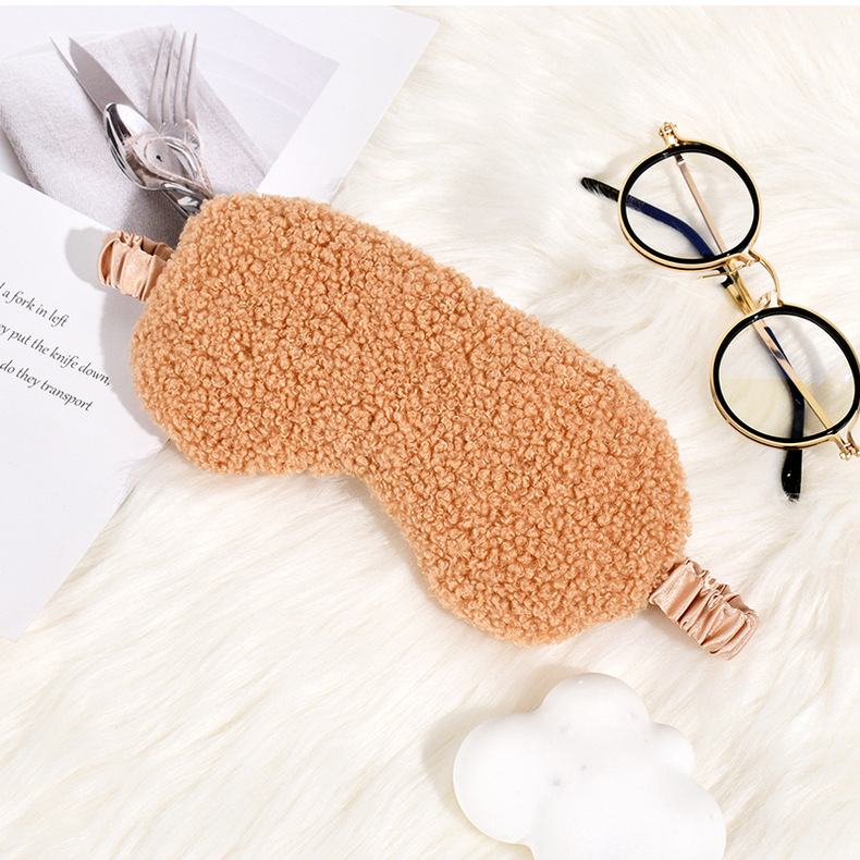 毛绒眼罩现货批发泰迪绒眼罩秋冬舒适亲肤仿真丝护眼罩遮光睡眠详情26