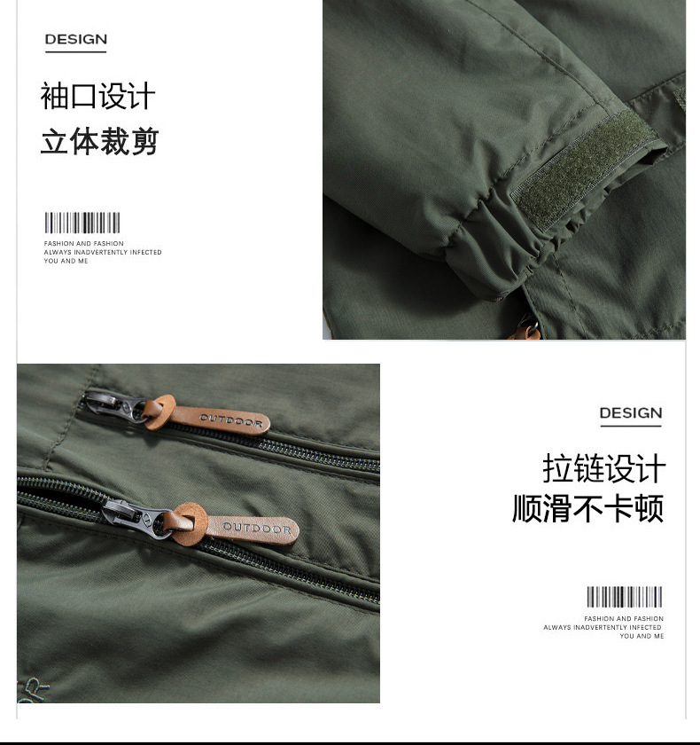 跨境2024春秋外套男潮流外贸登山冲锋衣防风衣户外运动休闲夹克详情4