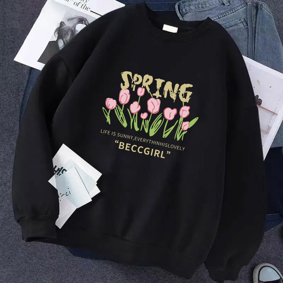 American autumn new round-neck hoodies for men and women, retro and trendy couple outfits, slimming and versatile casual jackets for women pic 9