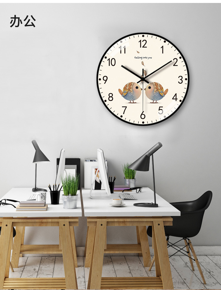 【8英寸20cm】简约家用挂钟客厅轻奢时钟挂墙免打孔创意钟表批发详情9