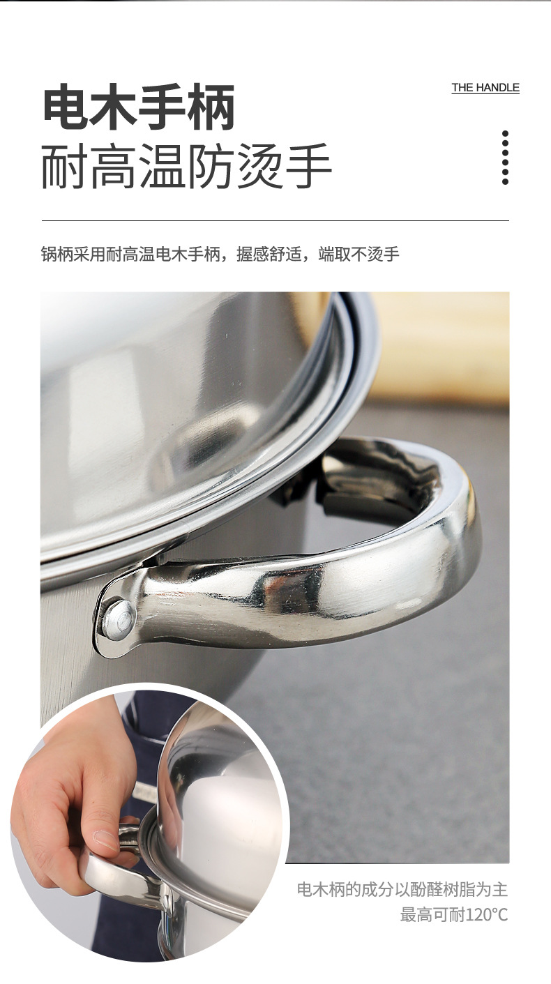 不锈钢锅汤蒸锅28cm带磁蒸火锅双耳汤锅电磁炉锅实用礼品锅具批发详情4