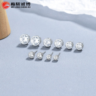 925纯银四爪锆石耳钉女极简约ins水晶生辰石养耳洞耳环跨境耳饰品详情11