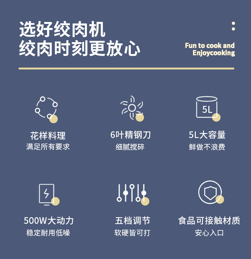 New stainless steel fully automatic meat grinder, household blender, 5L large capacity, multi-functional meat mincing machine pic 2