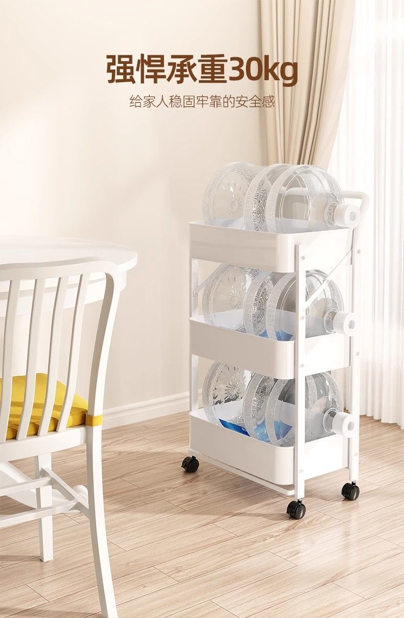 Mobile trolley, floor-standing, multi-layer folding kitchen storage rack, snack rack, ironwork bathroom storage rack pic 8