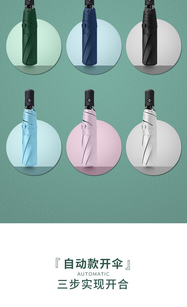 批发折叠全自动雨伞男女学生晴雨两用防晒遮阳太阳伞防紫外线大号详情5