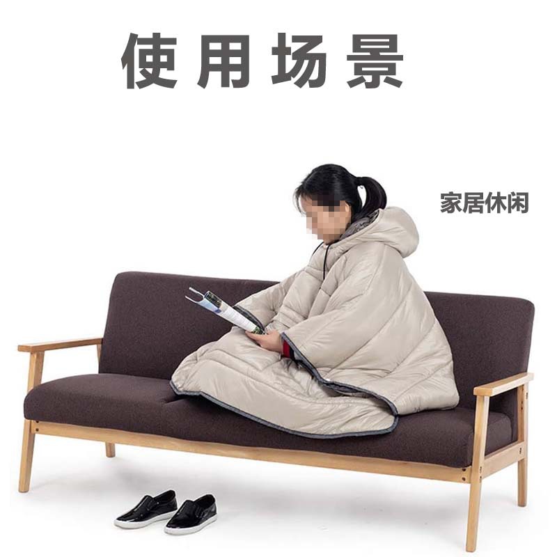 Factory direct supply of cross-border outdoor cape sleeping bags, camping wearable cold-proof and warm capes, shawls and blankets wholesale pic 15