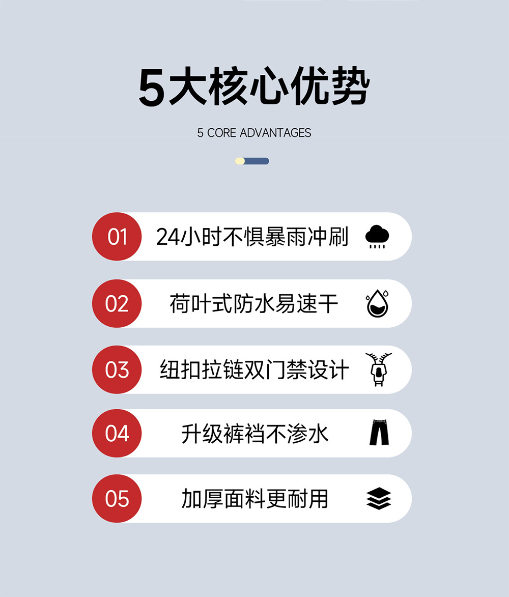 Oxford fabric raincoat and rain pants set, outdoor cycling adult split, takeout reflective electric bike, Chunya textile raincoat pic 4