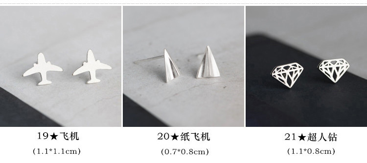 S925纯银韩国个性冷淡风小耳钉女简约创意气质学生百搭耳环耳饰品详情7