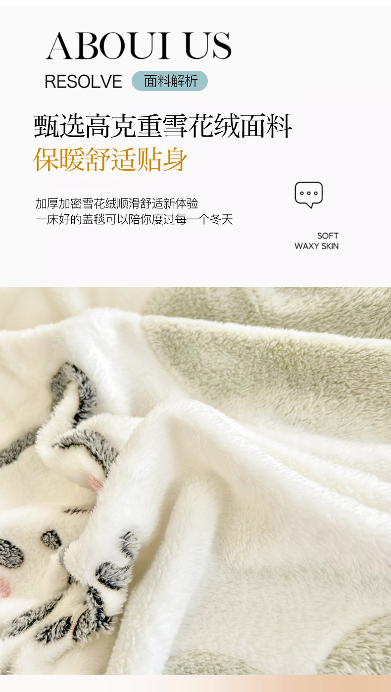 a类法兰绒毛毯加厚保暖珊瑚绒毯子雪花绒盖毯办公室午睡毯批发详情10
