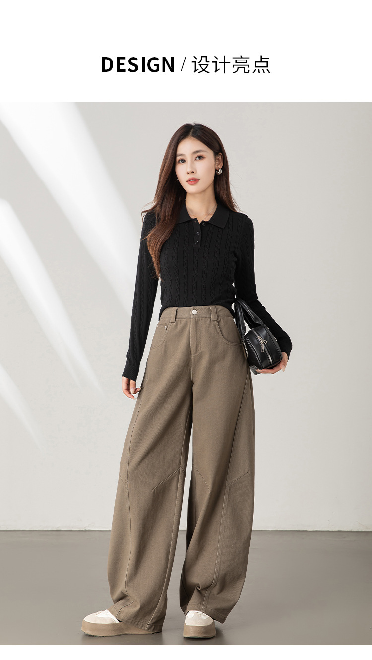 秋季新款阔腿弯刀裤女2025小众高级休闲裤修身通勤高档香蕉裤女详情3