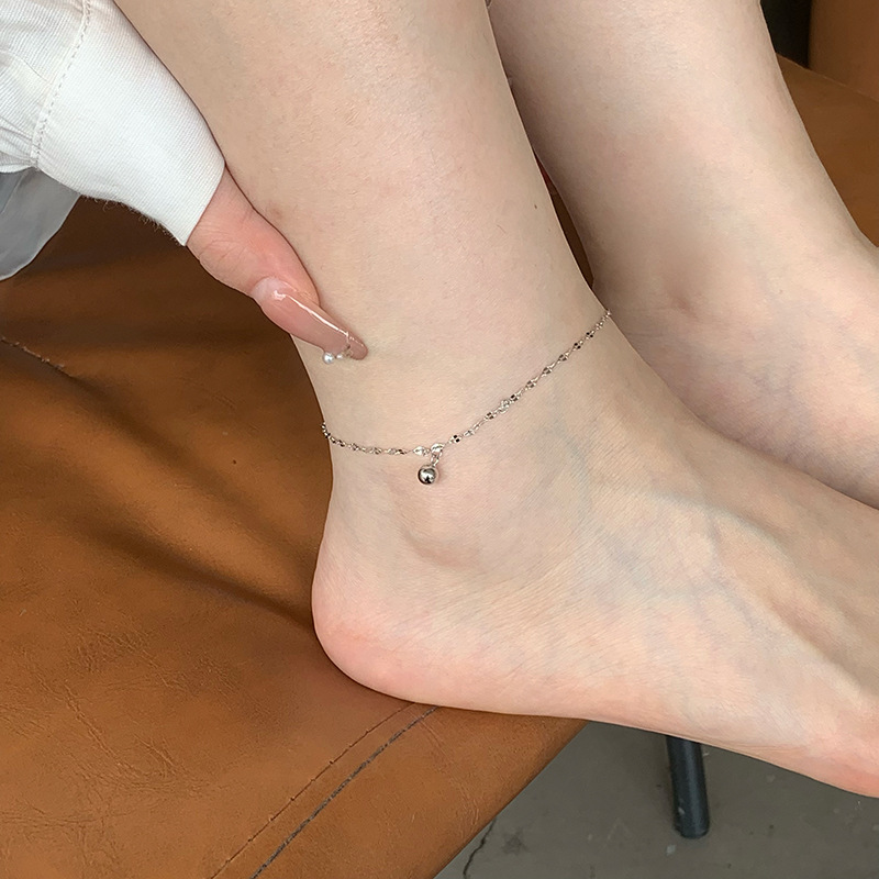 925纯银圆珠豆豆脚链女简约2023年新款轻奢时尚足饰夏季饰品F4216详情2