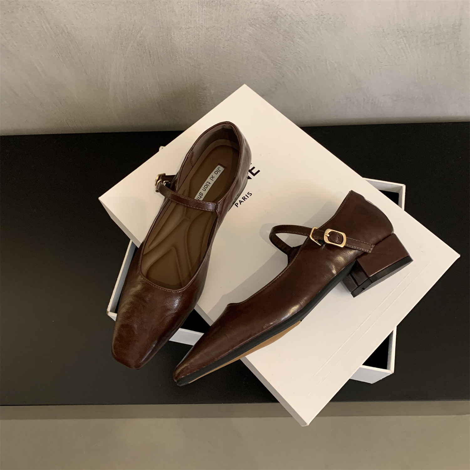 法式晚风气质通勤单鞋女2025新款秋季韩版仙女粗跟玛丽珍小皮鞋子详情12