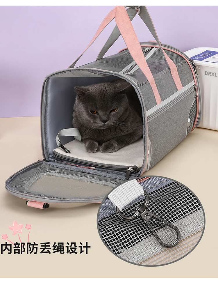 Cat bag, portable handbag for going out, breathable, spacious, fashionable dog bag, hand-held, space-style pet bag pic 11