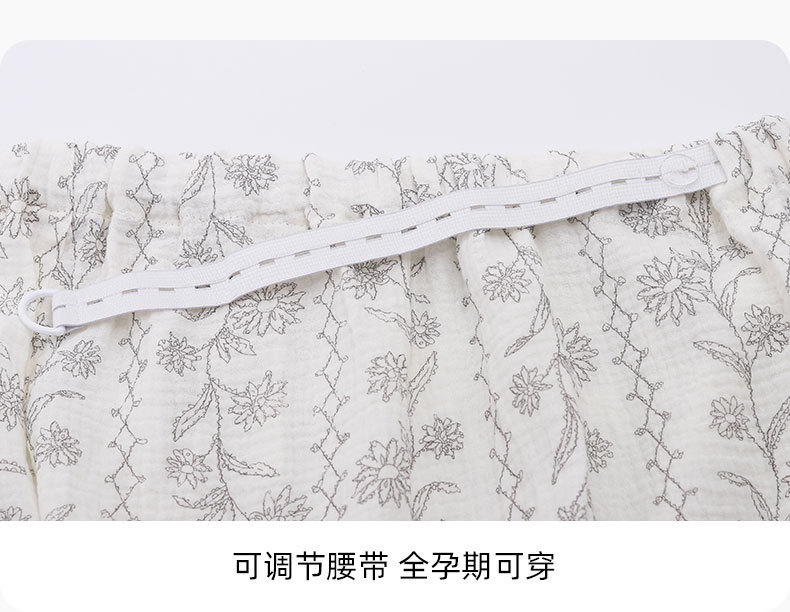 喜月批发A类棉纱月子服夏季纯棉 孕期产后哺乳喂奶吸汗孕妇睡衣女详情16
