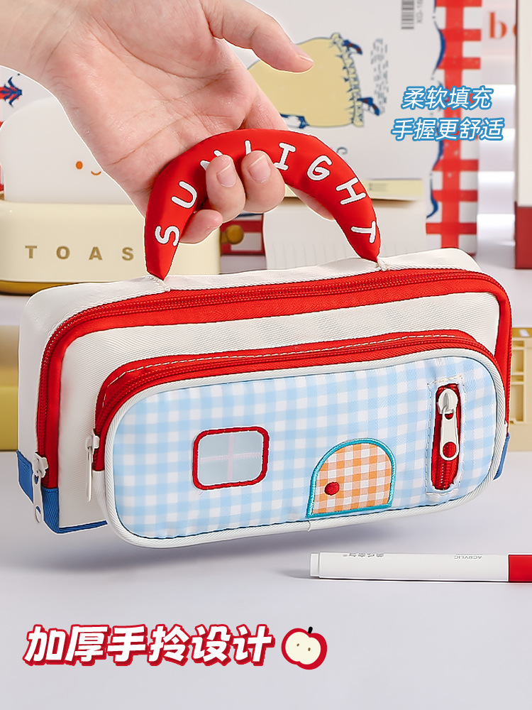 手提多巴胺小房子ins风高颜值笔袋高颜值大容量文具收纳袋文具盒详情8