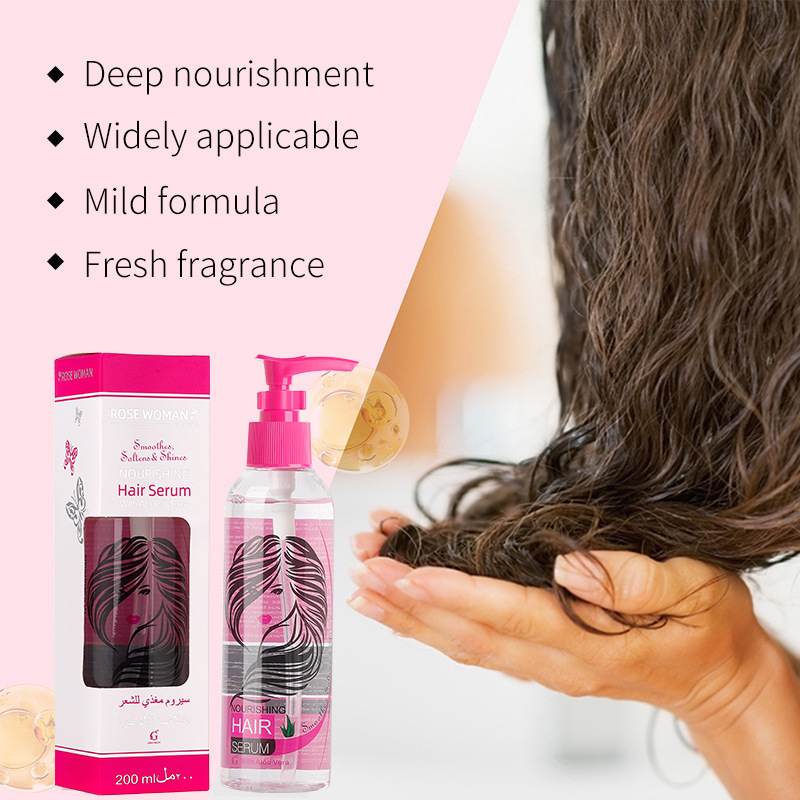 Cross-border Rose Hair Care Oil Essential Oil improves dry and frizzy hair, care for damaged perming and dyeing hair, 200ml pic 4