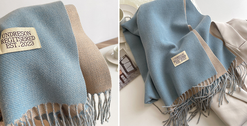 跨境双面仿羊绒围巾女冬季保暖情侣高级感中长款围脖纯色百搭披肩详情56