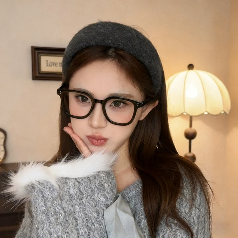 超厚实毛毡毛绒宽边高颅顶发箍女日常外戴发卡秋冬氛围感气质头箍详情5