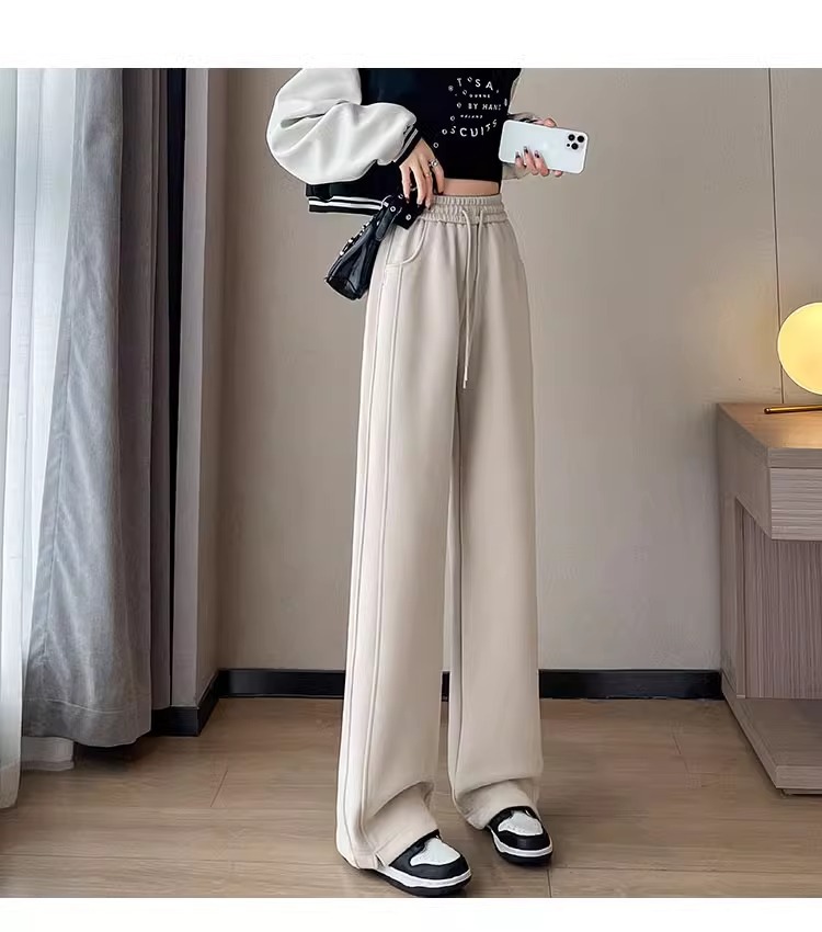 阔腿裤女2025新款春秋款运动直筒休闲裤小个子窄版显瘦垂感香蕉裤详情23