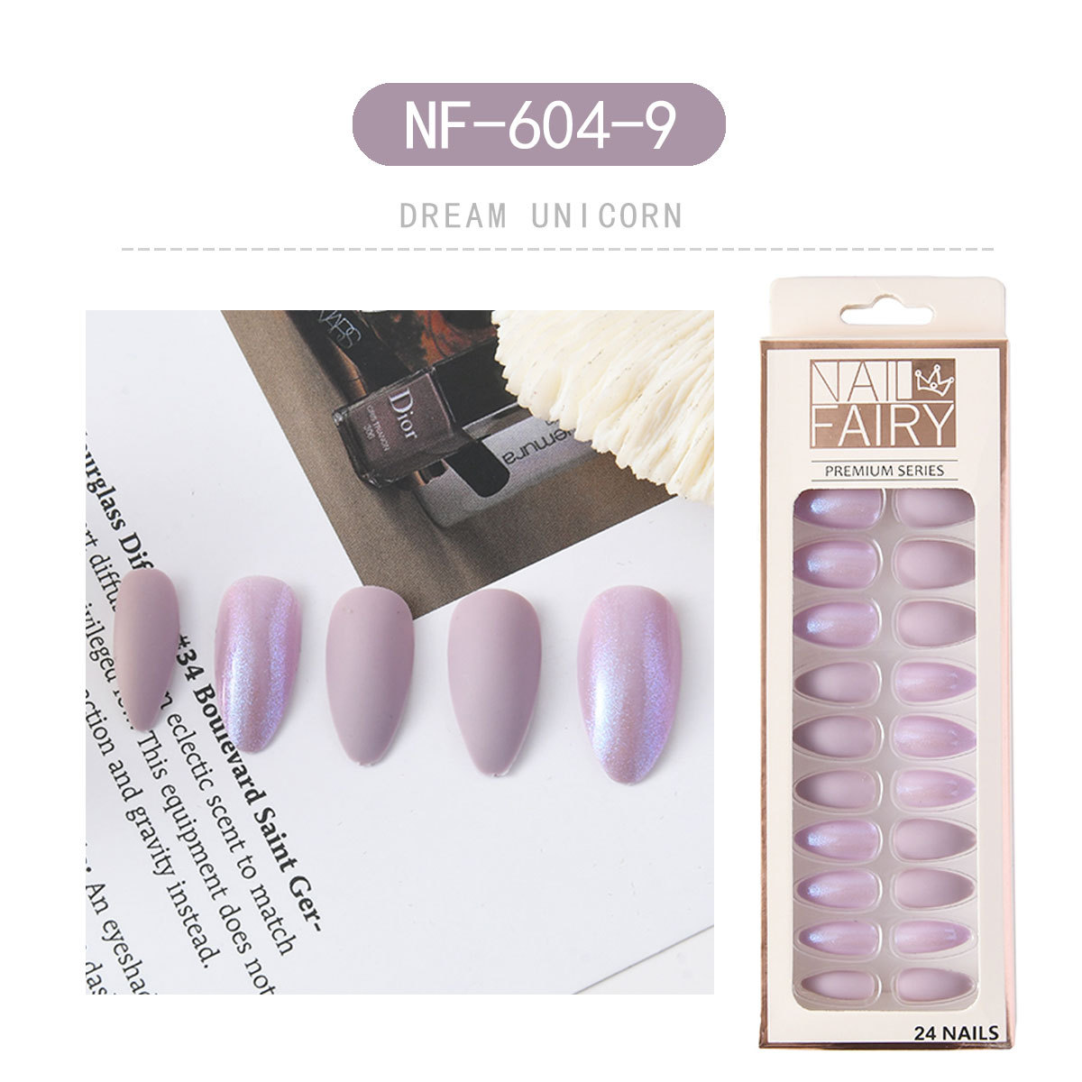 Cross-border new matte nail patches, wearable nails, reusable nail patches, finished fake nail sheets pic 12