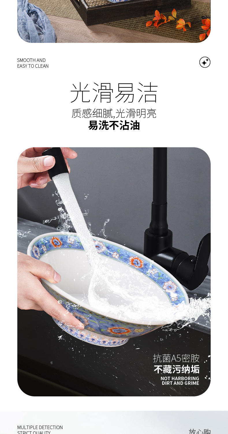 Wholesale of light luxury melamine tableware, high-legged bamboo hat bowls for noodle restaurants, commercial spicy hot pot large bowls, and high-temperature resistant noodle bowls pic 5