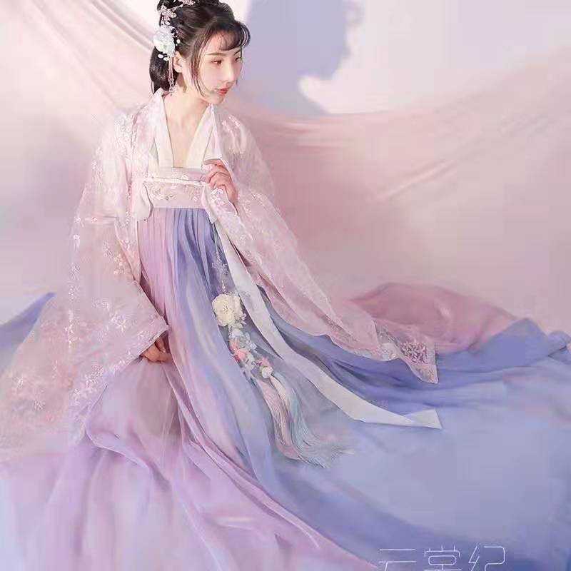 国潮春樱汉服女齐胸齐腰襦裙古风学生超仙气中国风大袖衫古装套装详情2